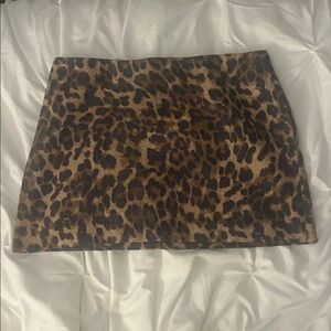 Leopard Print Mini Skirt